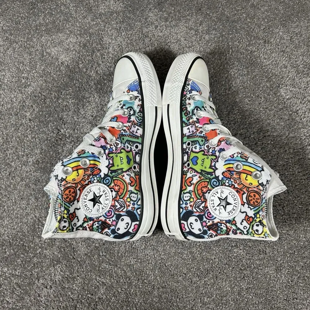 Converse Chuck Taylor All Star Hi 116900F Women’s Sz 6 Doodles Skate Shoes Used